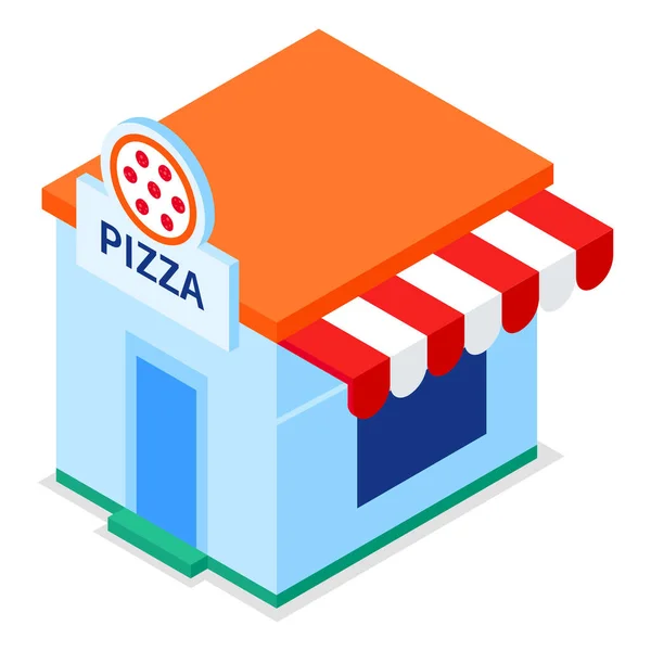 Pizzeria Cafe Pizza Icoon — Stockvector