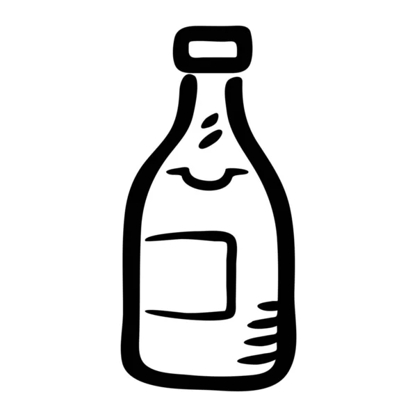 Icono Celebración Botella Alcohol Estilo Esquema — Vector de stock