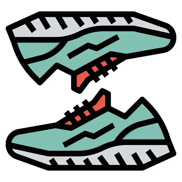 Τρέξιμο Παπούτσια Εικονίδιο Αθλητικών Ειδών Γεμιστό Περίγραμμα Στυλ — Διανυσματικό Αρχείο