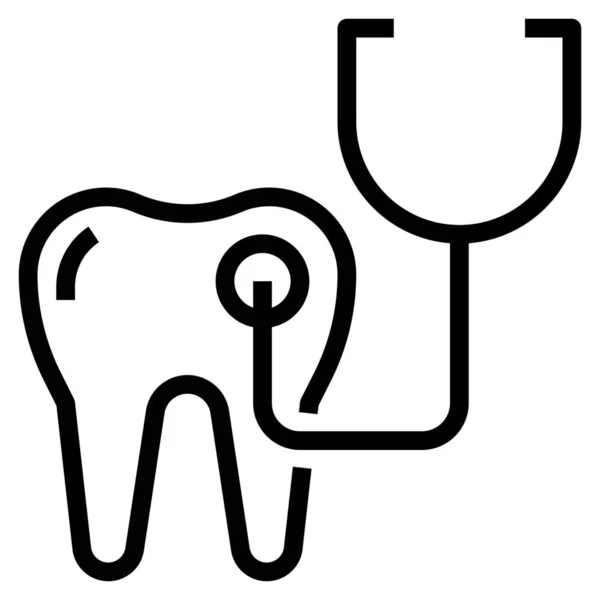 Checkup Zahngesundheit Symbol Outline Stil — Stockvektor