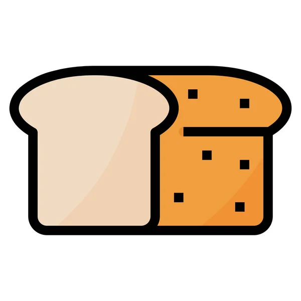 Gebackenes Bäckerbrot Ausgefülltem Umrissstil — Stockvektor
