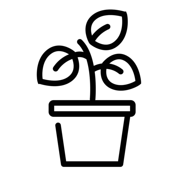 Szobanövény Levelek Növényi Ikon Körvonalazott Stílusban — Stock Vector