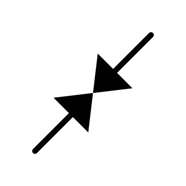 箭头折叠对角线图标实型 — 图库矢量图片
