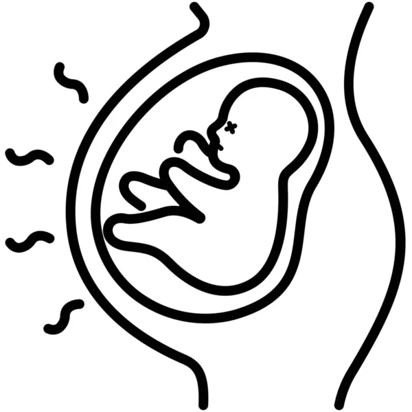 中絶赤ちゃん効果アイコンのアウトラインスタイル — ストックベクタ