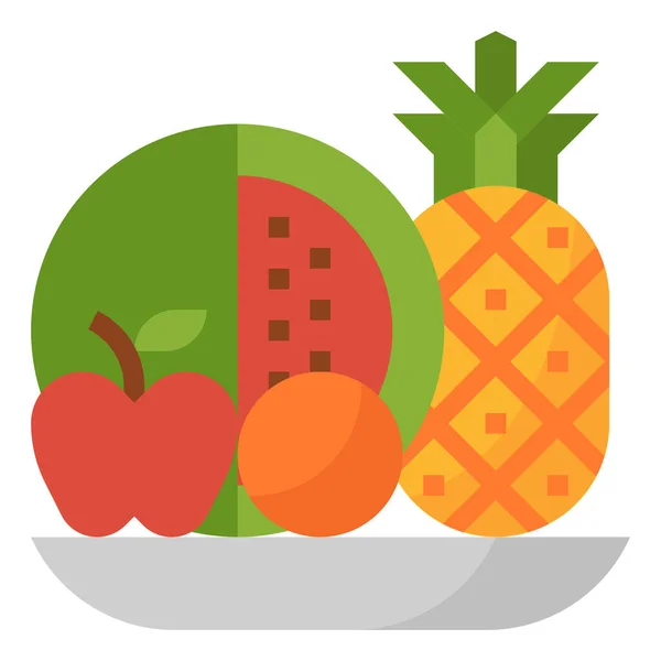 Apfelfrucht Orange Symbol Flachen Stil — Stockvektor