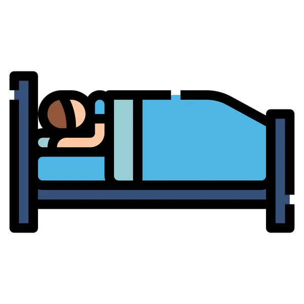 Cama Dormitorio Resto Icono — Vector de stock