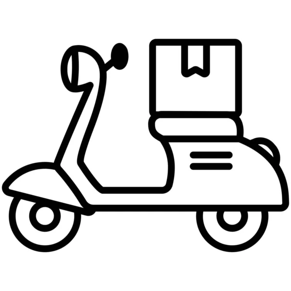 Delivery Logistics Motorcycle Icon Outline Style — Stock Vector