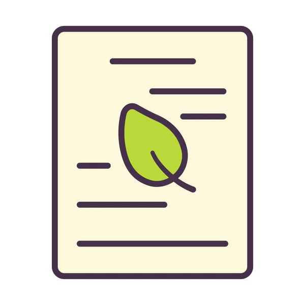 Document Ecology Green Icon Filled Outline Style — Stock Vector