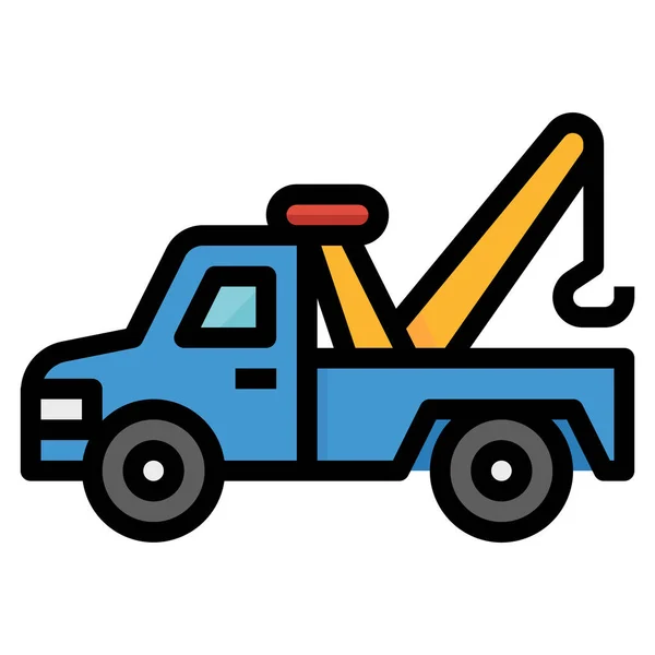 Icono Servicio Reparación Coche Estilo Contorno Lleno — Vector de stock