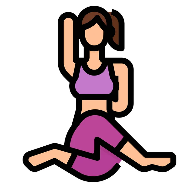 Back Cow Exercise Icon Fitness Yoga Diet Category — Stock Vector