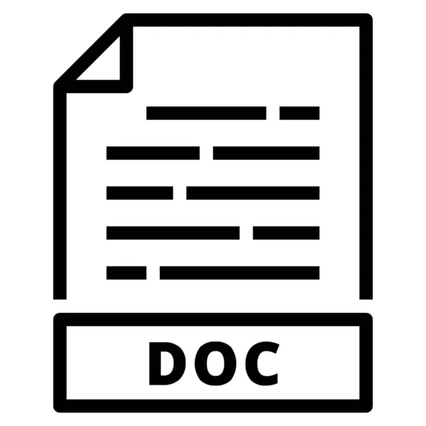 Icona Del Documento Doc Dati Stile Contorno — Vettoriale Stock