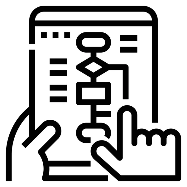Ícone Gestão Fluxogramas Negócios —  Vetores de Stock