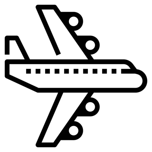 Airplane Flight Fly Icon Outline Style — Stock Vector