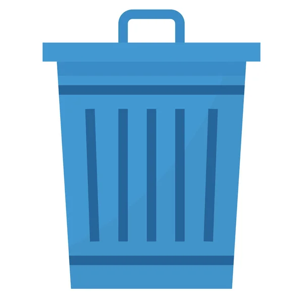 Bin Can Garbage Icon Flat Style — Stock Vector