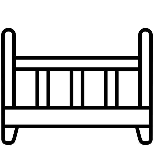 Cuna Cama Niño Icono — Vector de stock