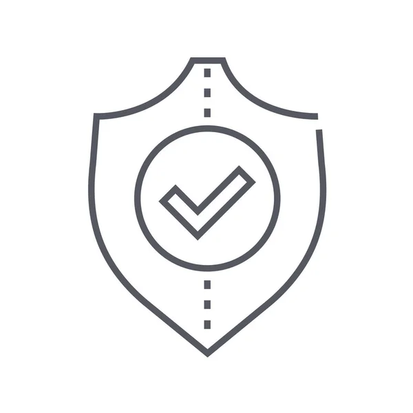 Marca Verificación Icono Seguridad Estilo Esquema — Vector de stock