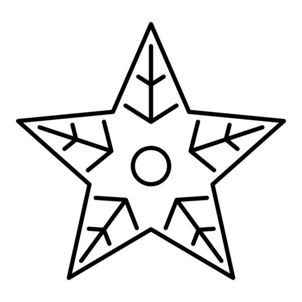 クリスマスの装飾概要スタイルのクリスマスの星のアイコン — ストックベクタ