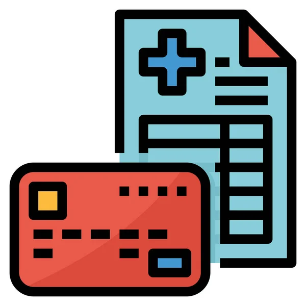 Card Document Hospital Icon Filled Outline Style — Stock Vector