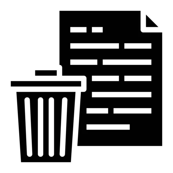 Bin Eliminar Icono Archivo Estilo Sólido — Vector de stock