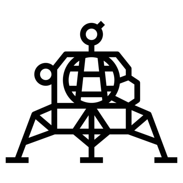 Europäische Lander Nasa Ikone Outline Stil — Stockvektor