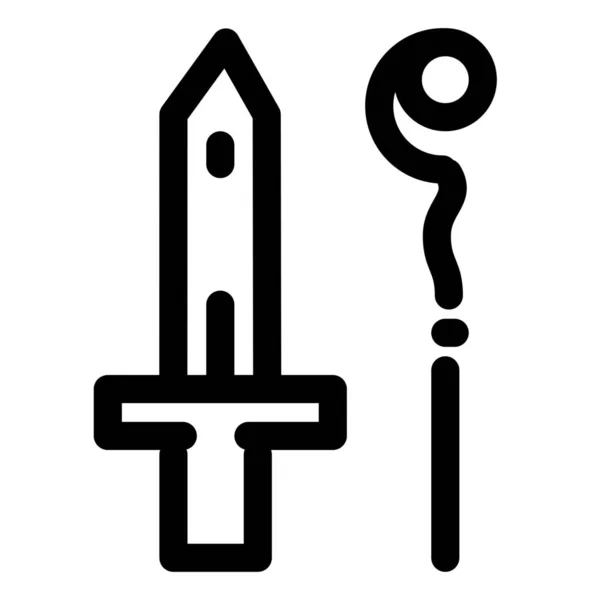 Fantasy Spiel Rpg Symbol Umriss Stil — Stockvektor