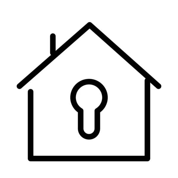 Home Keyhole Lock Icon — Stock Vector