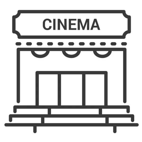 Sala Cine Icono Películas Estilo Esquema — Vector de stock