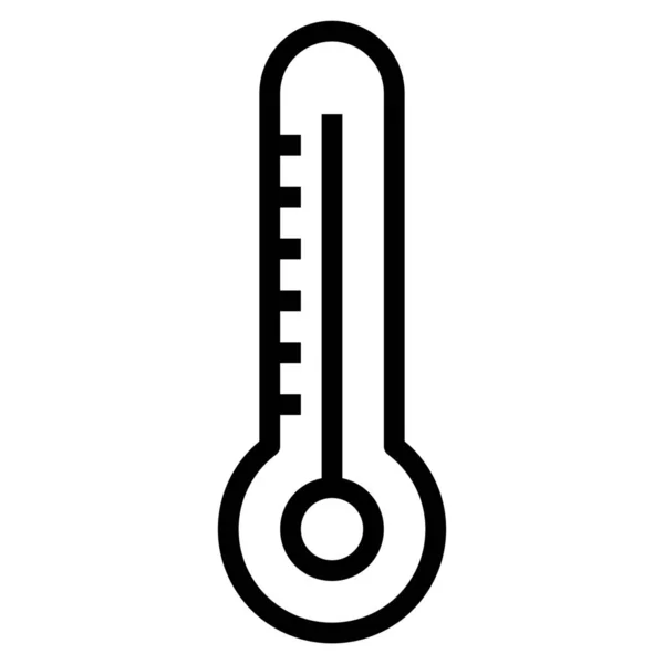 Klimaat Warm Thermometer Icoon Contouren Stijl — Stockvector