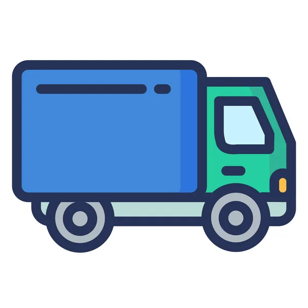 Delivery Logistics Truck Icon Filled Outline Style — Stock Vector