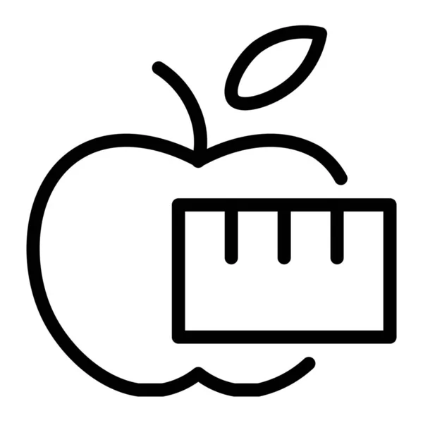 Apple Dieta Zdravotní Ikona Stylu Osnovy — Stockový vektor
