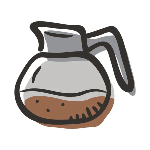 Напиток Кофе Сервер Значок Стиле Заполненного Контура — стоковый вектор