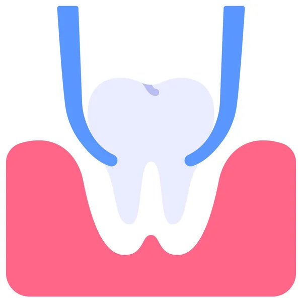 Іконка Видалення Зубів Плоскому Стилі — стоковий вектор