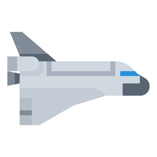 Ikona Prostoru Raketoplánu Aeronautics Plochém Stylu — Stockový vektor