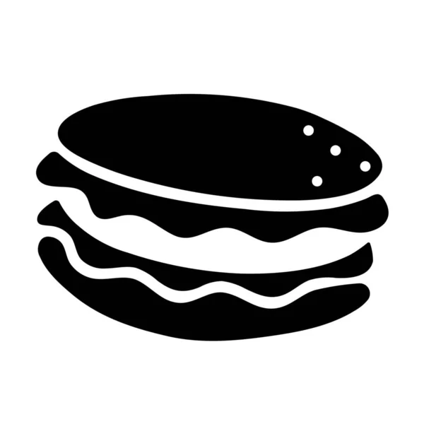 Icône Nourriture Dessert Boulangerie Dans Style Solide — Image vectorielle