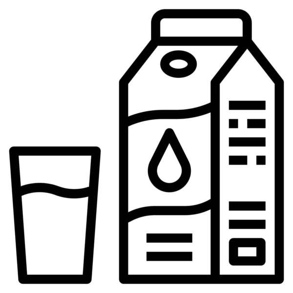 Ασβέστιο Ποτό Υγιές Εικονίδιο Στυλ Περίγραμμα — Διανυσματικό Αρχείο