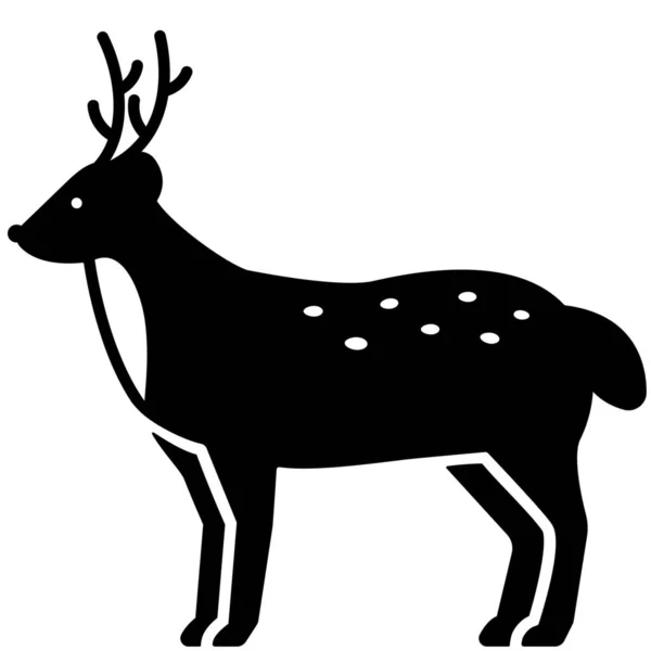 Ikona Jelenia Stworzenia Zwierząt Kategorii Zwierzęta — Wektor stockowy