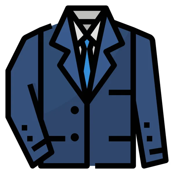 Cloth Fashion Suit Icon Filled Outline Style — Stock Vector