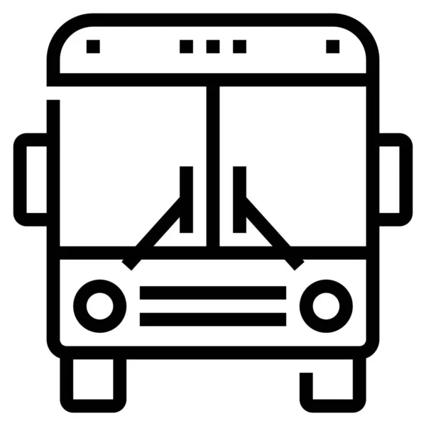 Bus Toplu Taşıma Simgesi Ana Hat Biçiminde — Stok Vektör
