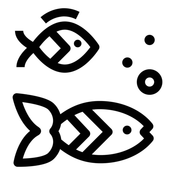Aquarienfische Ozeanarium Symbol Umrissstil — Stockvektor