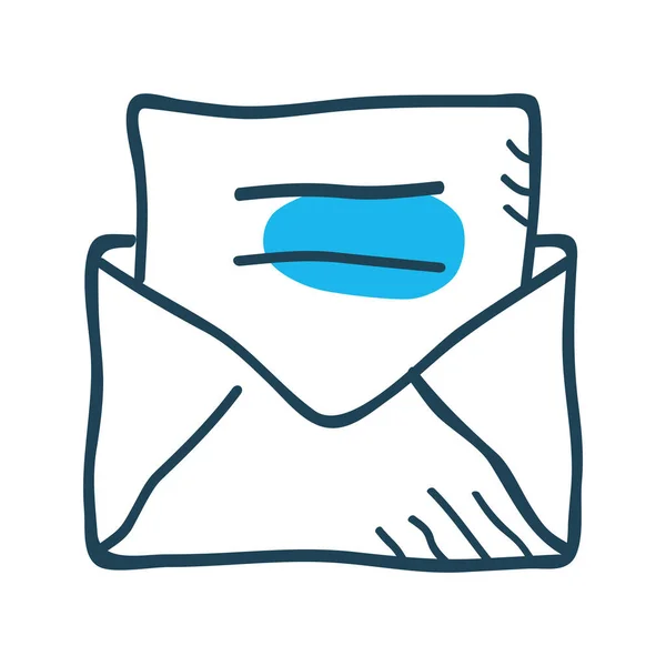 Business Communication Inbox Εικονίδιο Χειροποίητο Στυλ — Διανυσματικό Αρχείο