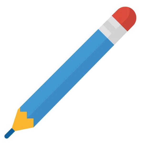 Education Office Pencil Icon Flat Style — Stock Vector