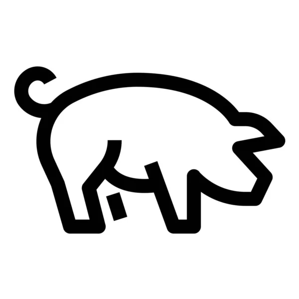Animal Granja Mascota Icono Estilo Esquema — Archivo Imágenes Vectoriales