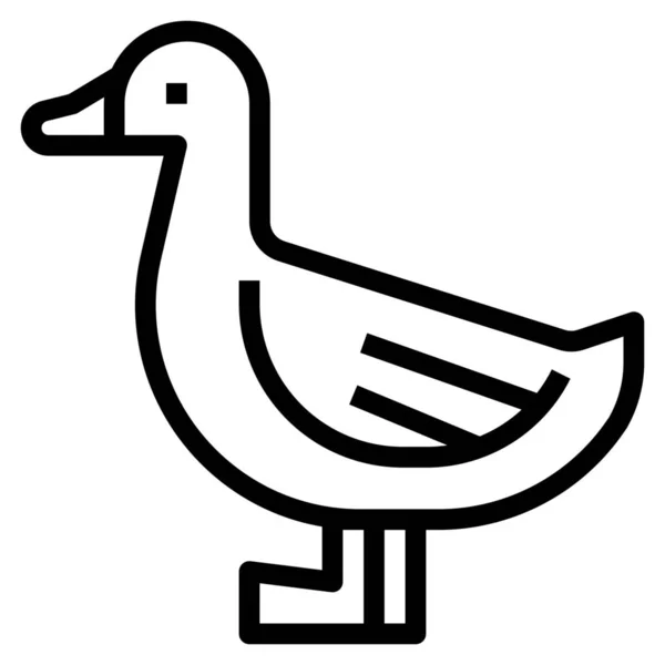 Тварини Значок Водних Птахів Стилі Контур — стоковий вектор