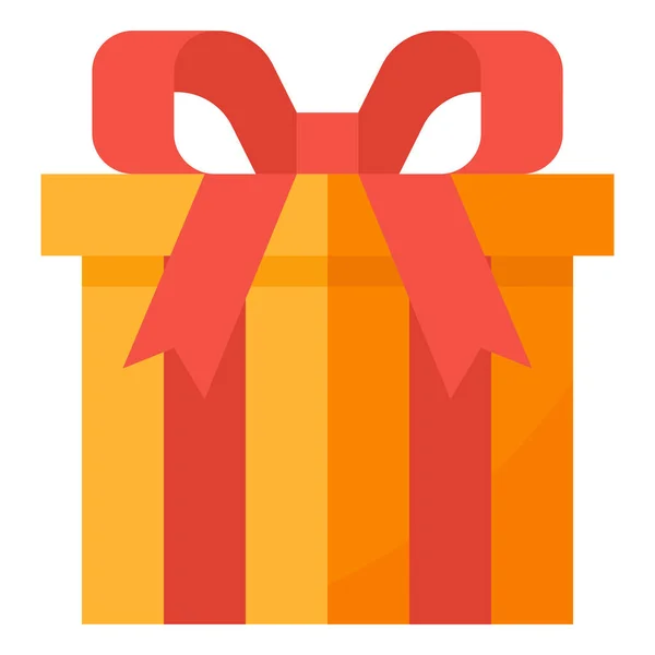 Icono Regalo Navidad Caja Estilo Plano — Vector de stock