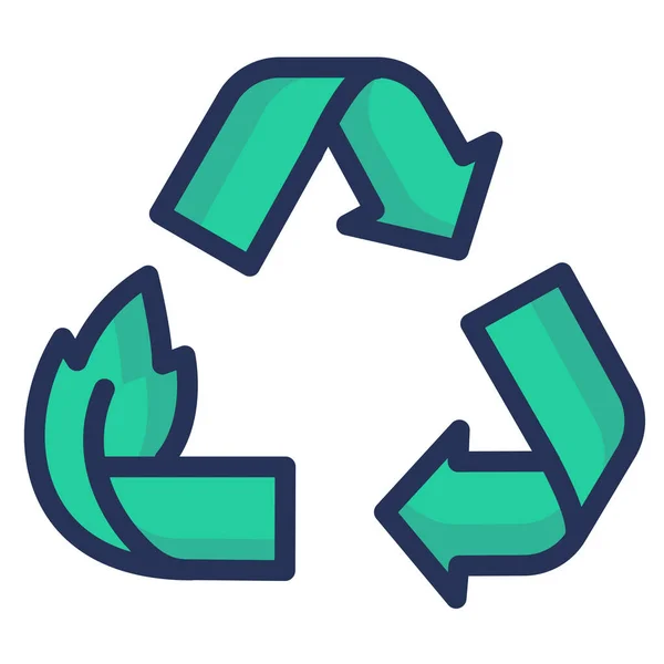 Ikona Recyklingu Śmieci Stylu Wypełnionego Zarysu — Wektor stockowy