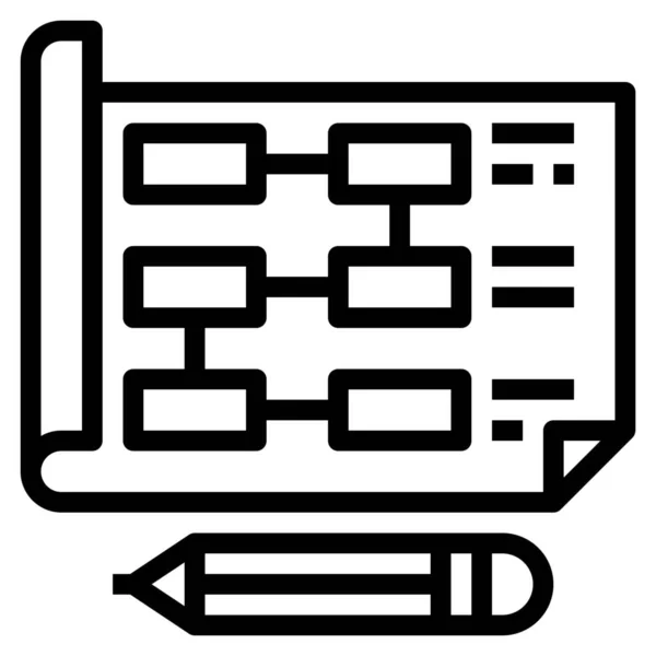 Ícone Programa Planejamento Computador Estilo Esboço —  Vetores de Stock