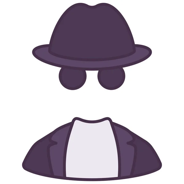 Icono Hacker Avatar Anónimo Estilo Contorno Lleno — Vector de stock