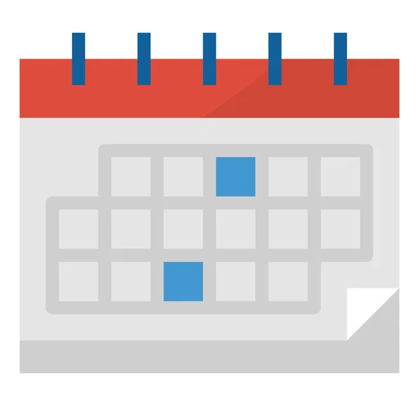 Kalendář Datum Měsíc Ikona Plochém Stylu — Stockový vektor