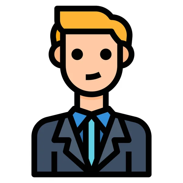 Avatar Business Businessman Icon Filled Outline Style — Stock Vector