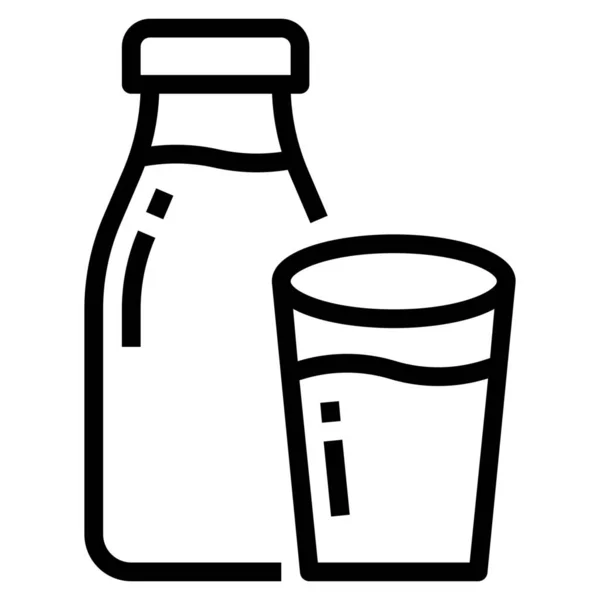 Γαλακτοκομικό Ποτό Φρέσκο Εικονίδιο Στυλ Περίγραμμα — Διανυσματικό Αρχείο